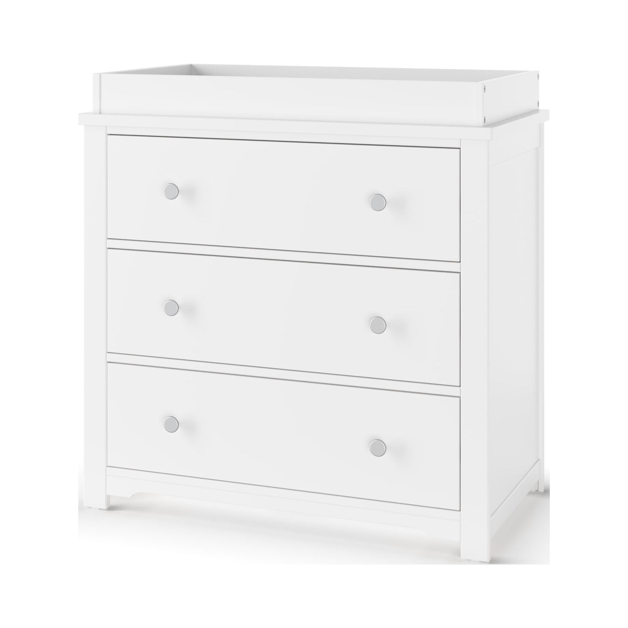 Child Craft Harmony 3Drawer Dresser with Table Topper Kit, Matte White