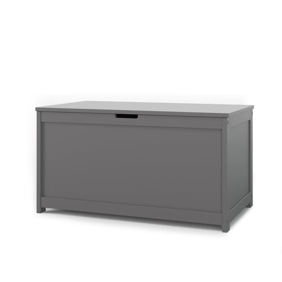 Child Craft Harmony 33" Kids Toy Box Storage Chest, Soft-Close Hinges, Wooden Construction, Cool Gray