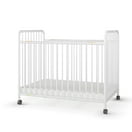 Delta Children Lee Portable Folding Mini Crib with 1.5-Inch Mattress - Greenguard Gold Certified, Bianca White