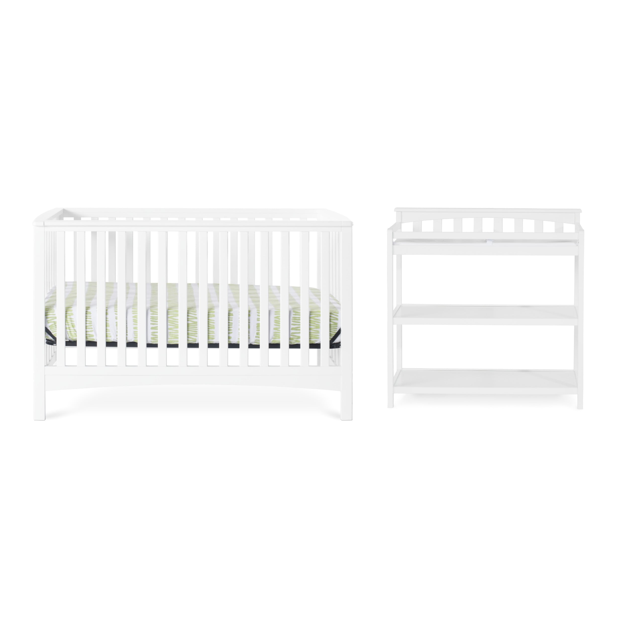 Child Craft London Crib and Changing Table Nursery Set 2 Piece Includes 4 in 1 Convertible Crib and Changing Table Grows with Your Baby Matte