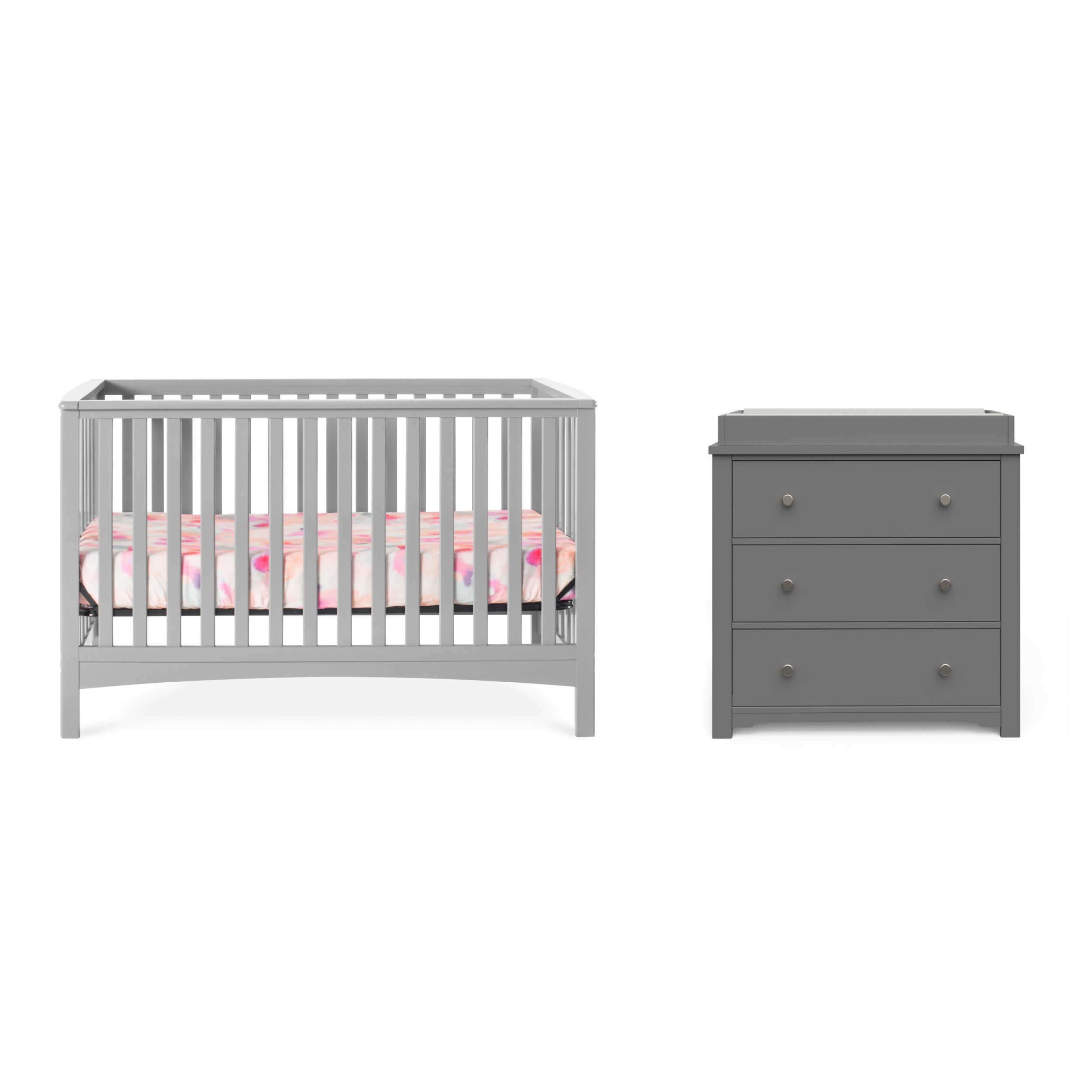 Child Craft London Crib and Dresser Nursery Set 2 Piece Includes 4 in 1 Convertible Crib and Dresser with Changing Table Topper Grows with Your