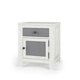 thumbnail image 1 of Child Craft Ocean Grove Nightstand with Drawer & Cabinet Storage, Pine Wood Construction, White/Gray, 1 of 6