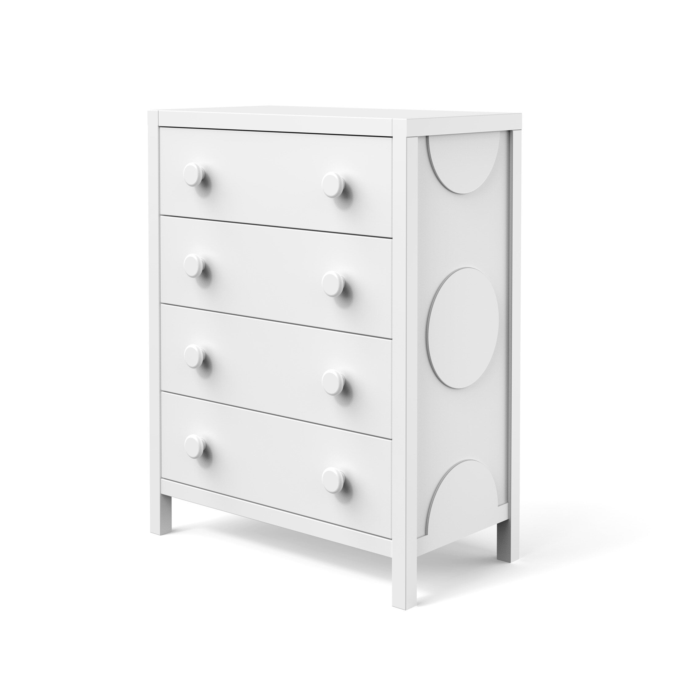 Matte White Modern Nursery 4-Drawer Chest