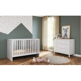 Child Craft Ocean Grove Crib and Dresser Nursery Set 2 Piece Includes 4 in 1 Convertible Crib and 6 Drawer Dresser Grows with Your Baby White Gray Walmart