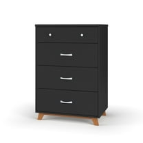 Child Craft Soho 42" Interlocking 4-Drawer Chest for Nursery or Bedroom, Tip-Resistant, Modern Style, Ebony