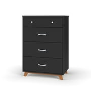 HALO Soho 42" Interlocking 4-Drawer Chest for Nursery or Bedroom, Tip-Resistant, Modern Style, Ebony