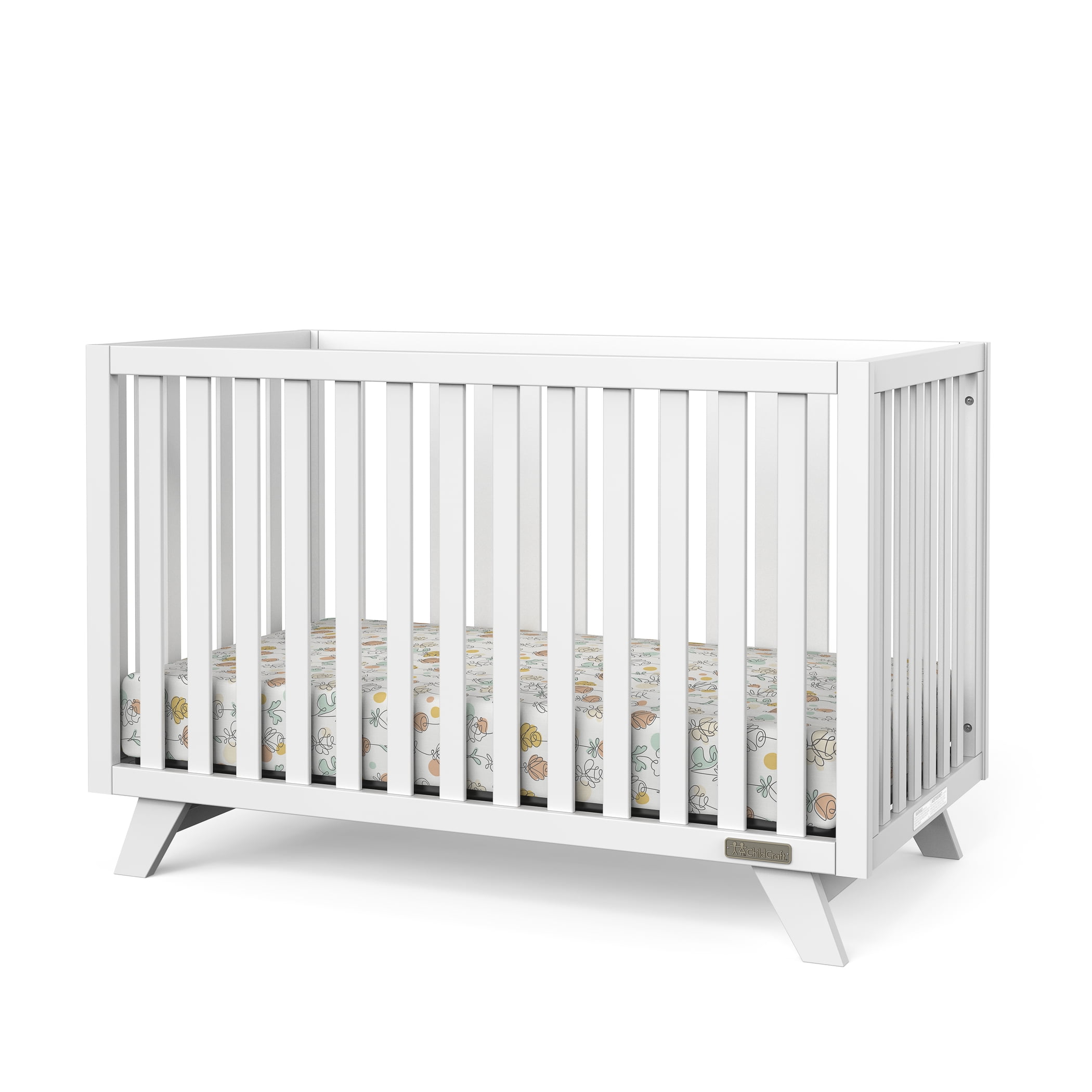 Child Craft SOHO 4-in-1 Convertible Crib, Baby Crib Converts to Day Bed, Toddler Bed and Full Size Bed, 3 Adjustable Mattress Positions, Non-Toxic, Baby Safe Finish (Matte White)