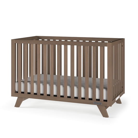 Child Craft SOHO 4-in-1 Convertible Crib, Canted Leg Mid-Century Design, 3 Mattress Heights, Dusty Heather