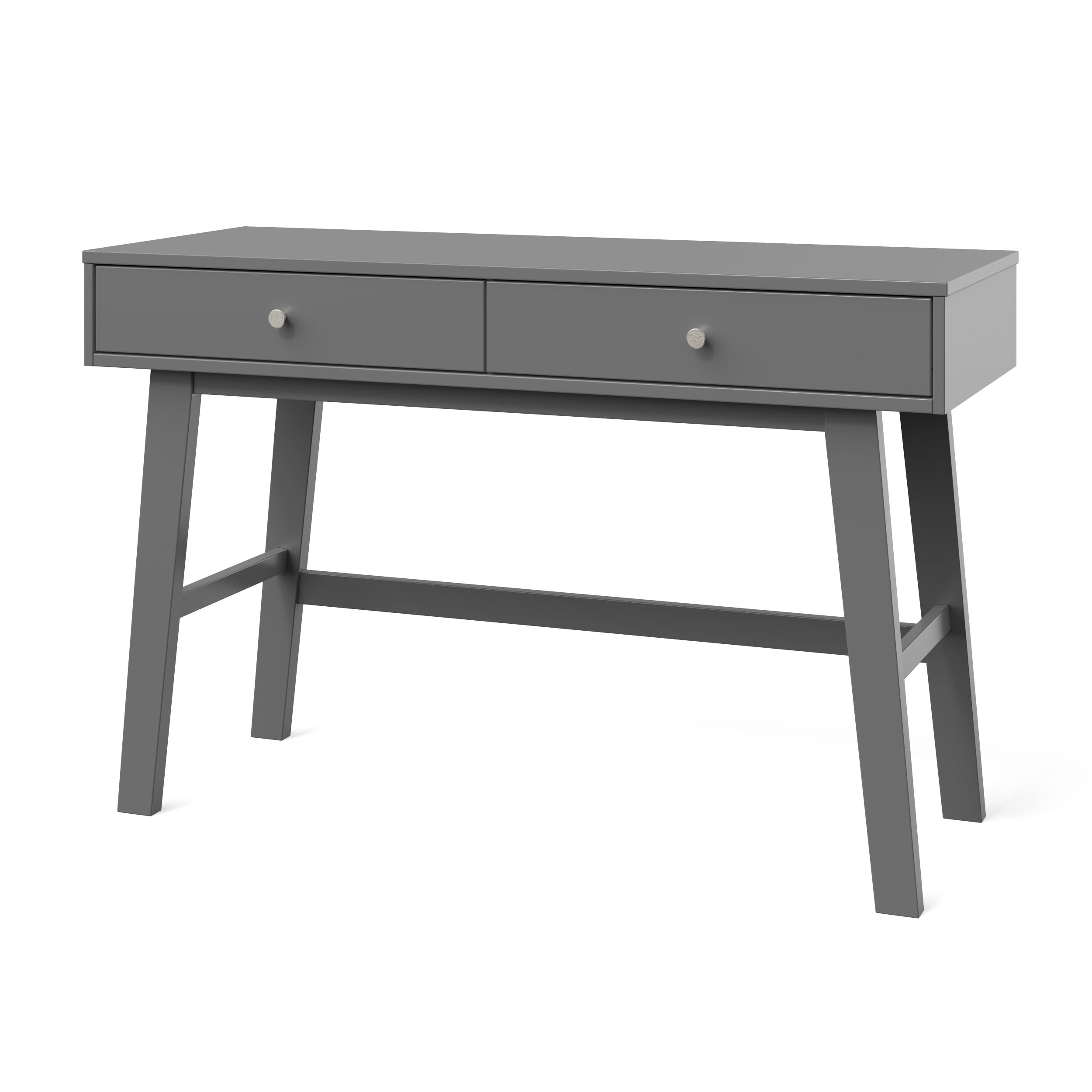 Cool Gray Wood Writing Desk with Drawer, 48"