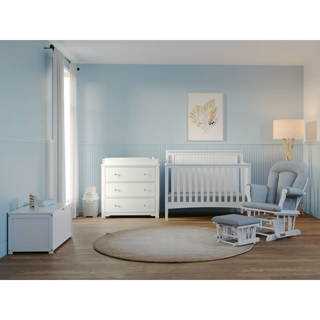 Child Craft Scout 4Piece Nursery Set with 4in1 Convertible Crib, Dresser with Changing Table