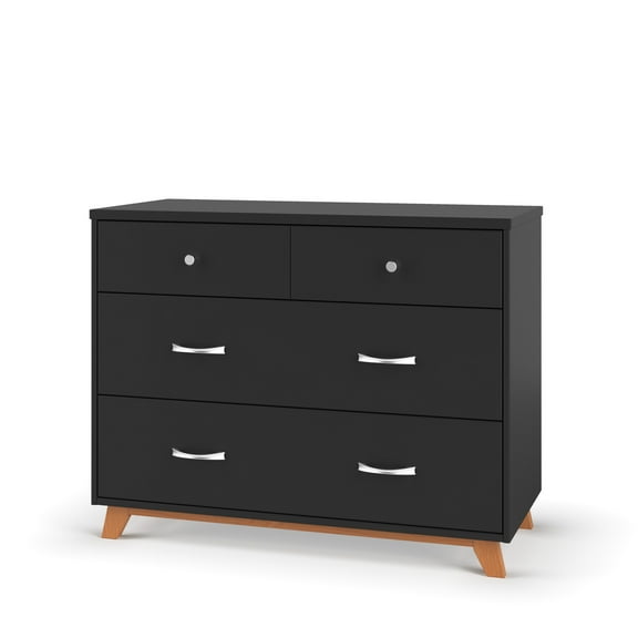 Child Craft Soho 42" Interlocking 3-Drawer Dresser for Nursery or Bedroom, Tip-Resistant, Ebony
