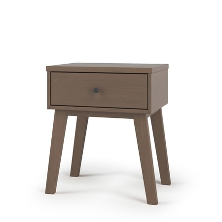 Child Craft SOHO Nightstand with Drawer, Modern Canted Leg Design, Pine Wood Construction, Dusty Heather
