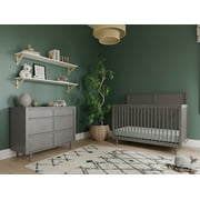 Child Craft Surrey Hill Nursery Set, 2-Piece, Includes 4-in-1 Convertible Crib and 3-Drawer Dresser (Lunar Gray)