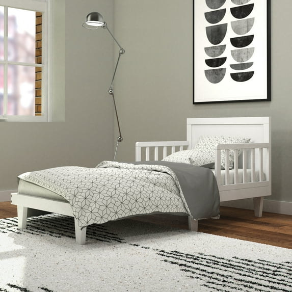 Child Craft Tremont Toddler Bed with Guard Rail, Matte White