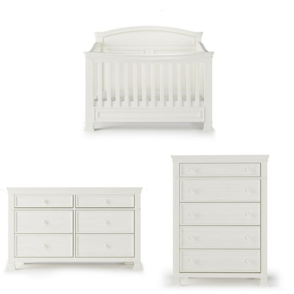 Child Craft Westgate Crib, Dresser & Chest Nursery Set, 4-in-1 Convertible, Vintage Linen, 3-Piece