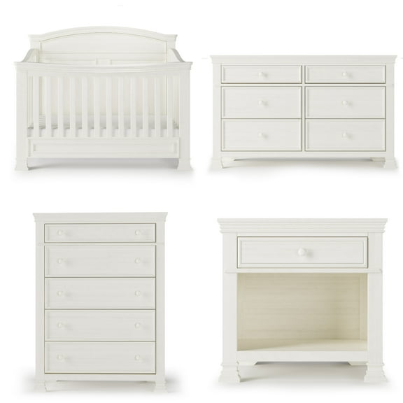 Child Craft Westgate Crib, Dresser, Chest & Nightstand Nursery Set, 4-in-1 Convertible,  Vintage Linen, 4-Piece