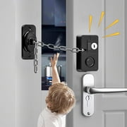 Child Door Lock with Abnormal Alarm (Black 2Pack),Door Locks for Kids Safety, for Door Monkey, Child Proof Door Lock, Drawers and Child Safety Cabinet Locks, 3M Adhesive No Drilling
