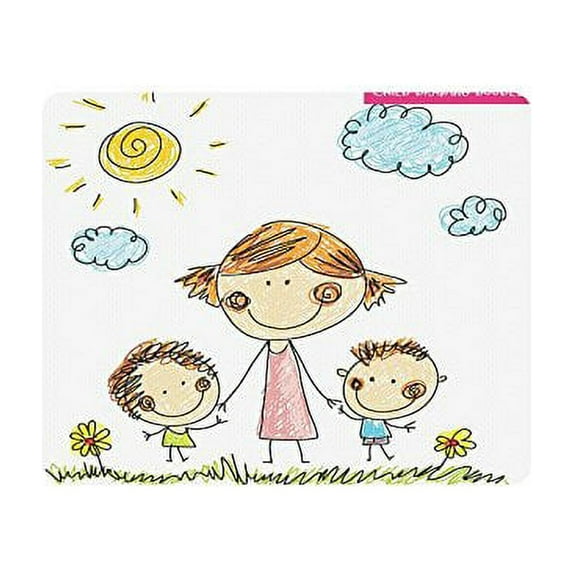 Child Drawing Doodle Mouse Pad Gaming Mousepad 9.84"(L) x 7.87"(W)