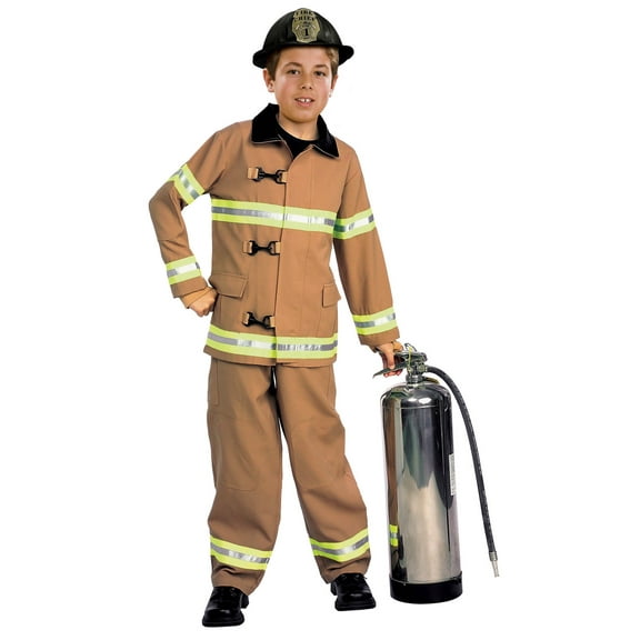 Rubies Firefighter Tan Turnout Costume for Toddlers, Unisex 2T-4T