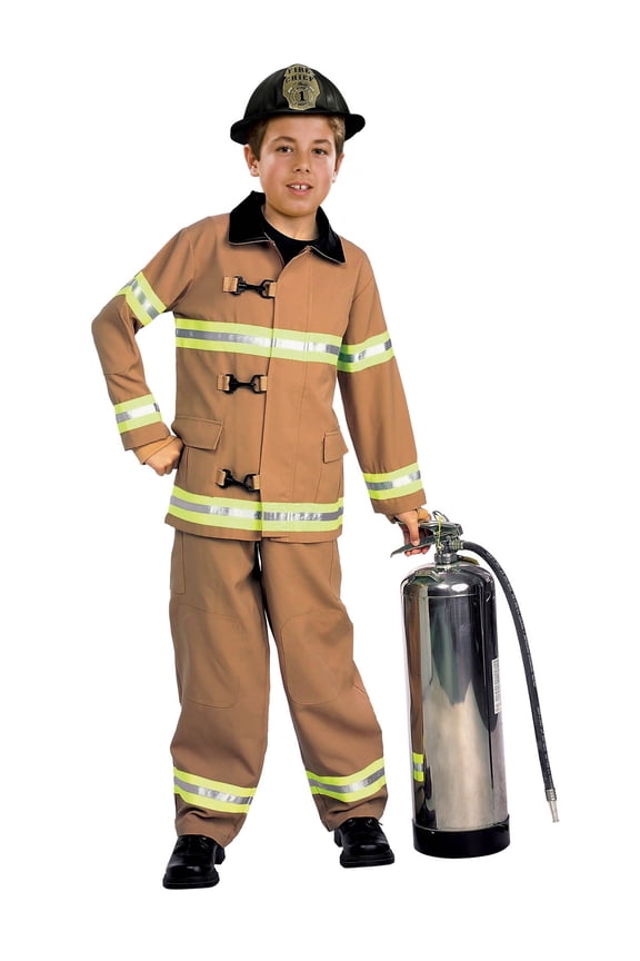 Firefighter Tan Turnout Costume for Toddlers, Unisex 2T-4T