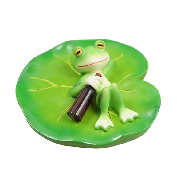 Child-Friendly Floating Frog Garden Statue - Resin Pond Sculpture for Backyard Water Features