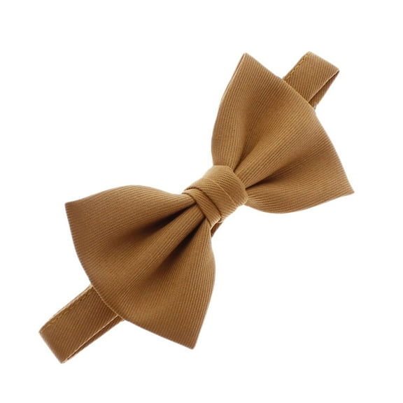Child Gabardine Adjustable Pre-Tied Bow Tie - Camel