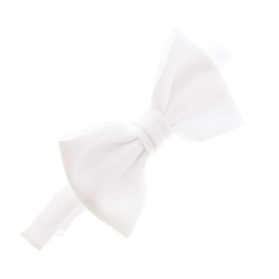 Child Gabardine Adjustable Pre-Tied Bow Tie - White