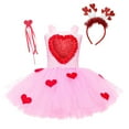 thumbnail image 1 of Child Girls Birthday Party Tulle Pageant Dress Valentine's Day Party Festival Gown Dresses Pink S(2 Years-3 Years), 1 of 8
