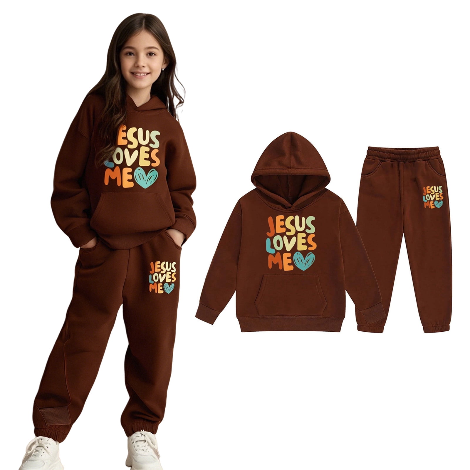 Boys Winter Fleece Hooded Tracksuit – Sports Style Sweatshirt & Jogger Set main image 1