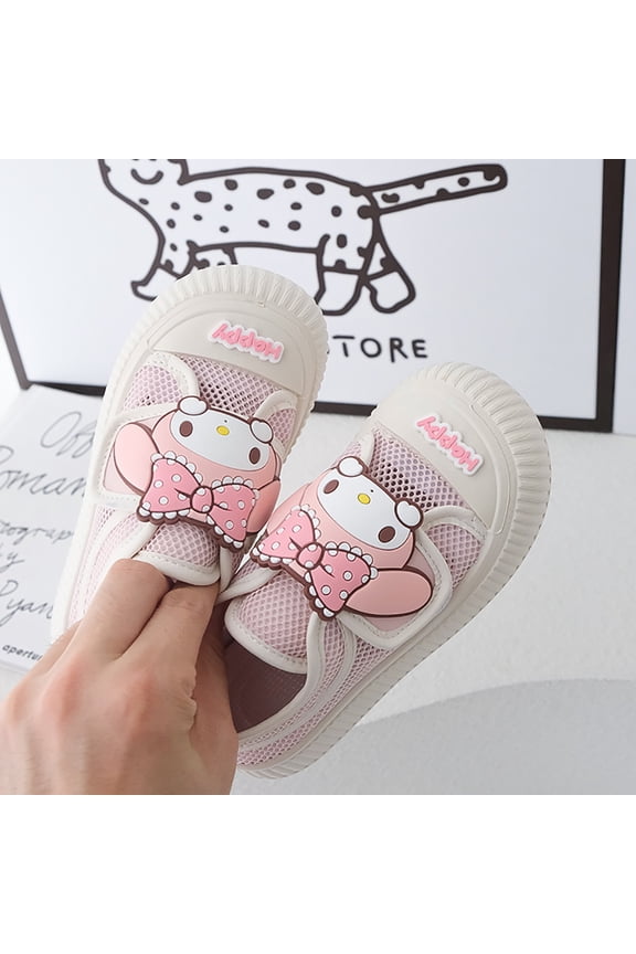 Child Girls Cute My Melody Trendy Cookie Shoes | Kawaii Cartoon Sports Shoes | Convenient Velcro Walking Shoes