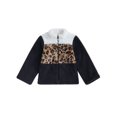 thumbnail image 1 of Child Girls Fleece Jacket, Long Sleeve Stand Collar Zip-up Leopard Print Winter Jacket, 1 of 6