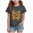 thumbnail image 1 of Child Girls Halloween Shirts for Girls Spooky Pumpkin Short Sleeve Shirts Kids Crewneck Tops Halloween Gifts Little Kids Tops Size 5-6 Years, 1 of 5