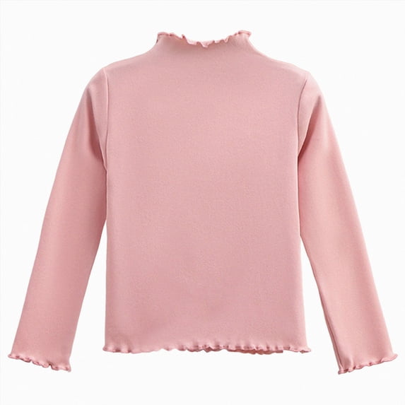 Child Girls Long Sleeve Shirt for 6 12 18 24 Months 3T 4T 5T 6T 7T 8T 9T 10T 11T 12T Fall Clothes Solid Basic Long Sleeve T Shirt Casual Mock Neck Tshirt Girls Tops