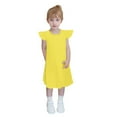 thumbnail image 1 of Child Girls Ruffle Dress Solid Color A-Line Flowy Skater Dress Summer Cotton Sleeveless Dress Midi Sundress Girls Modest Dresses Yellow 5Y, 1 of 8