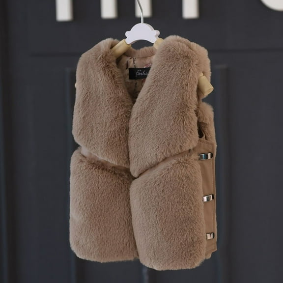 Child Girls Sleeveless Coat Winter Windproof Thicken Coat Jacket Kids Warm Vest Outerwear