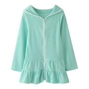 Child Girls Swim Cover Up Kids Swimsuit Cover up Zip Up Outdoor travel swimsuits Dress Beautiful Comfortable Girls Dress