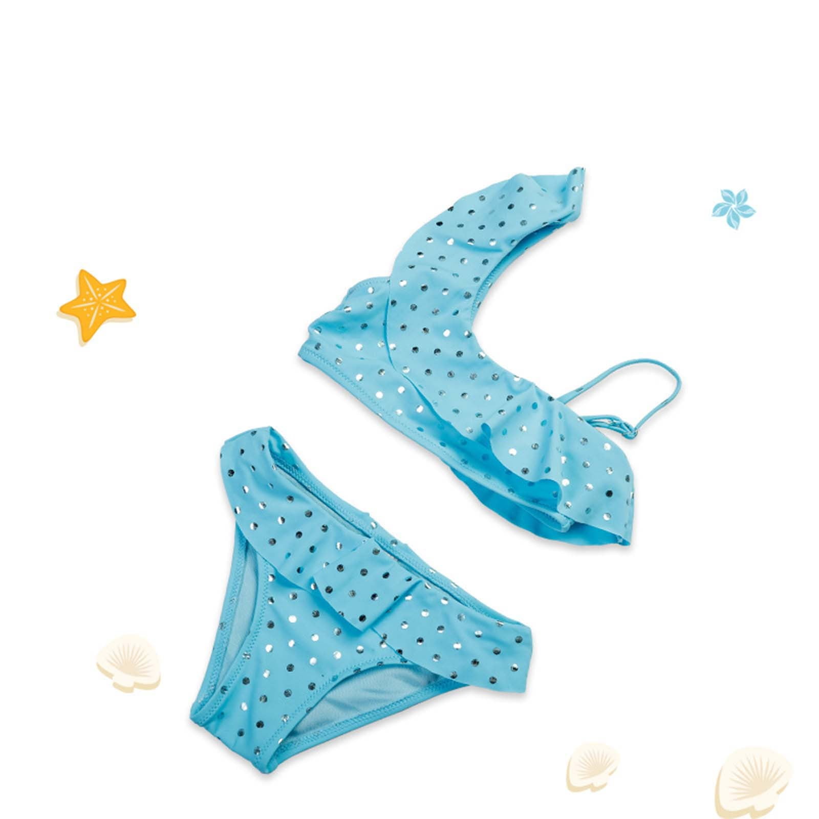 QUGRL Girls Two-Piece Tankini Swimwear Set - Sizes 3T-12T, Polyester/Spandex, Adjustable Straps