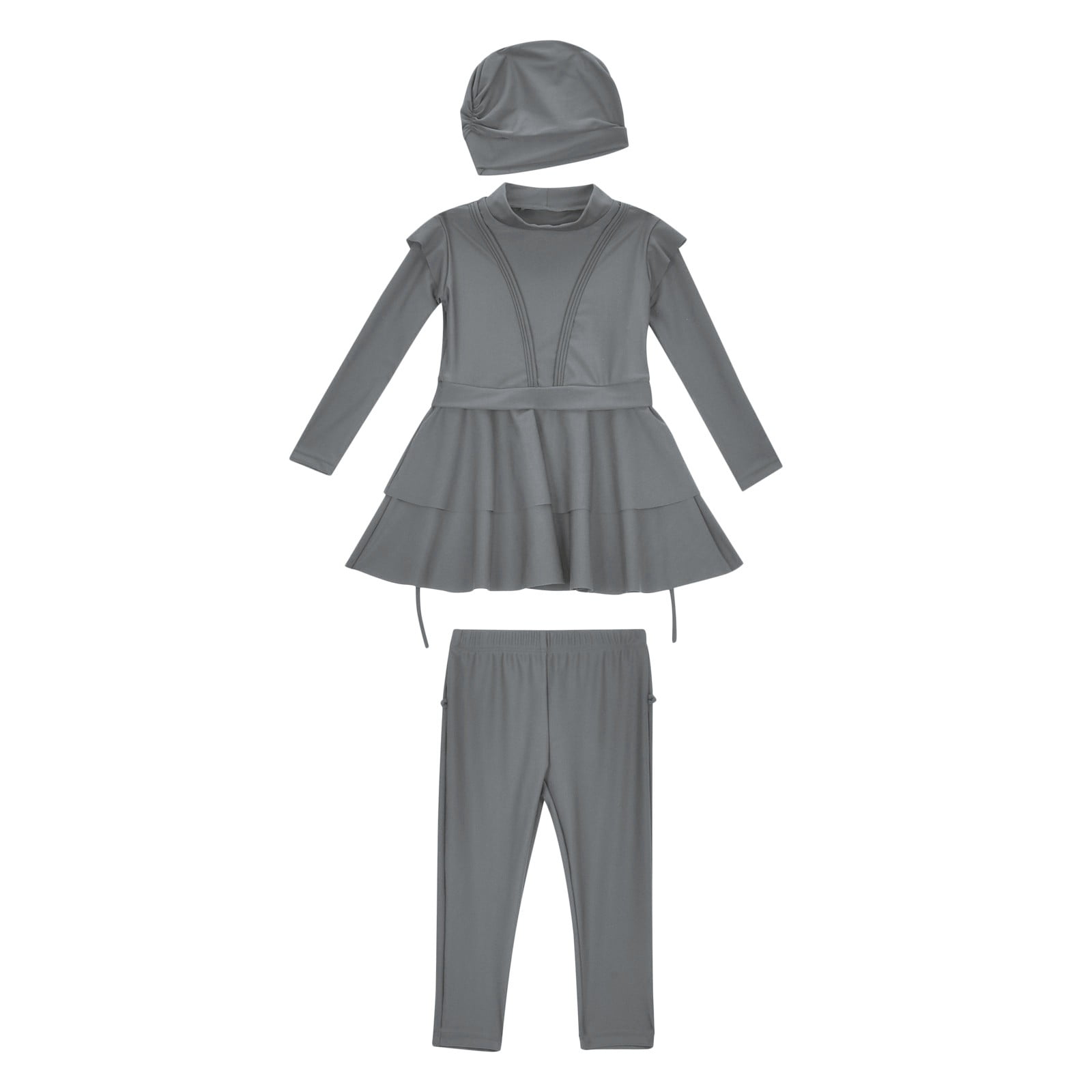 Mädchen Burkini Set - Muslimischer Badeanzug Mit Langarm Und Hijab 2-teilig