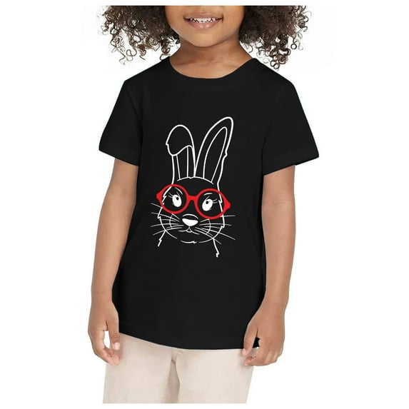 Child Girls Tshirt Kids Easter Cartoon Bunny Shirt Toddler Boys Girls T Shirt Kids Cute Bunny Graphic Tees Tops Toddler Girls Leisure Tshirt Fashionable