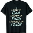thumbnail image 1 of Child God Woman Faith Warrior Christ Jesus Christian Gift T-Shirt, 1 of 3