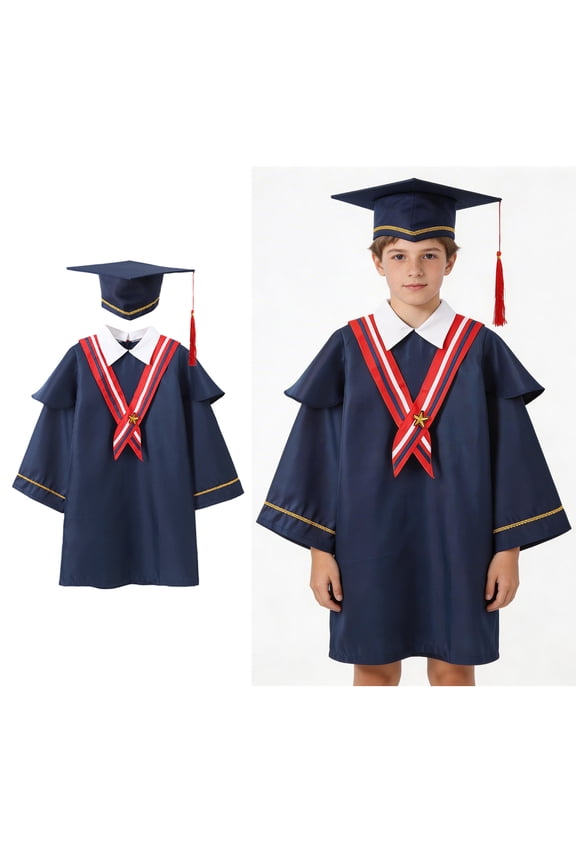 Child Grad Gowns Prek Graduation Cap and Gown Set with Tassel Blue Graduation Cap and Gown Graduation Gifts 5-7 Years