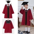 thumbnail image 1 of Child Graduation Gown Primary School Graduation Gown Cap Tassel Set Red Cap and Gown for Kids Graduation Gifts 8-9 Years, 1 of 9