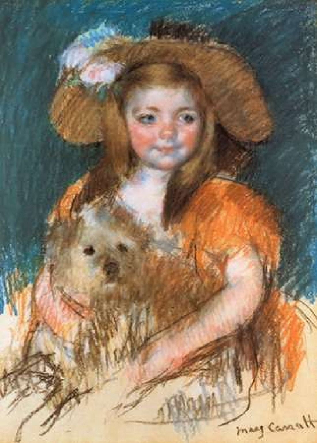 Child Holding A Dog 1901 Canvas Art - Mary Cassatt (18 x 24)