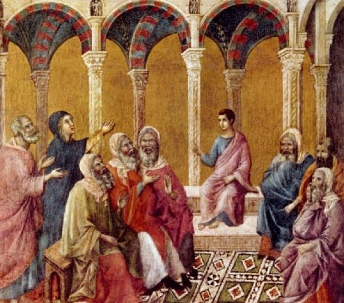 Child Jesus in Temple by Duccio di Buoninsegna (125560-131518) Canvas Art - (18 x 24)