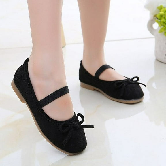 Child Kids Shoes Girls bow-knot princess shoes chaussure fille Soft bottom Girls single shoes 3 4 5 6 7 8 9 10 11 12-15Year Old