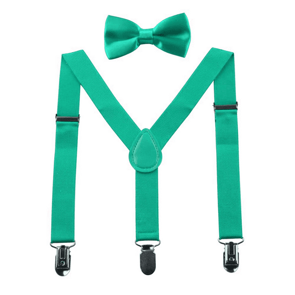 Child Kids Suspenders Bow Tie Set for Boys and Girls Adjustable Elastic Suspender Bowtie Set