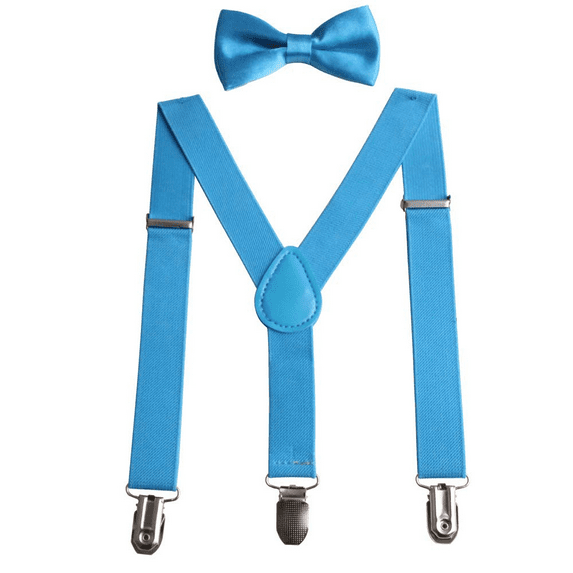 Child Kids Suspenders Bow Tie Set for Boys and Girls Adjustable Elastic Suspender Bowtie Set
