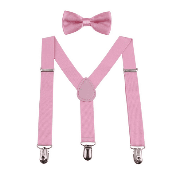 Child Kids Suspenders Bow Tie Set for Boys and Girls Adjustable Elastic Suspender Bowtie Set