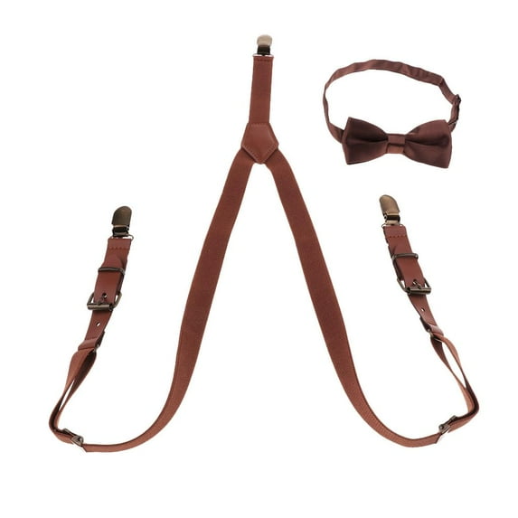 Child Kids Suspenders -Shape Adjustable - Brown, as described