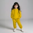 thumbnail image 1 of Child Kids Sweatsuit Set for Girls 2PC Long Sleeve Yellow Hoodie Sweatpants Set Warm Fall Winter Clothes Boys Active Tracksuit Set3-4 Years, 1 of 4